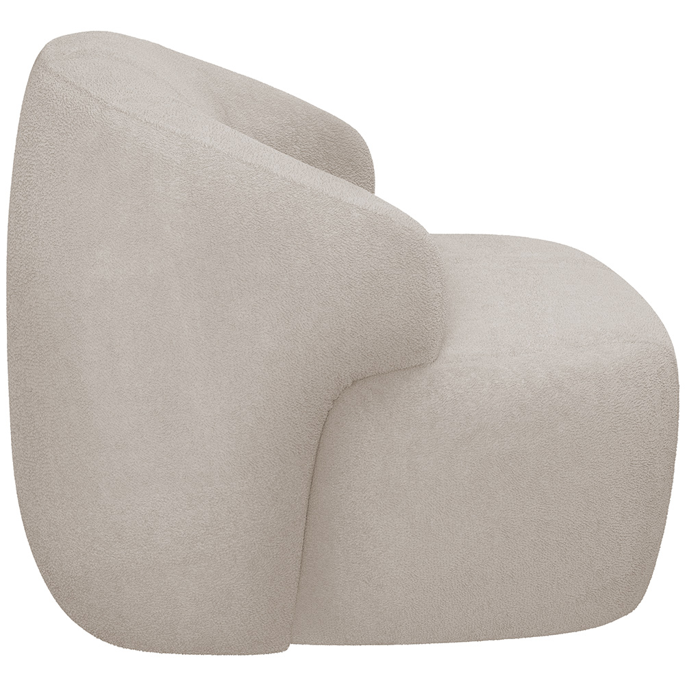 Kit 02 Poltronas Decorativa Fixa Orgânica Para Sala Living Barolo L06 Bouclê Bege - Lyam Decor