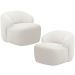 Kit 02 Poltronas Decorativa Fixa Orgânica Para Sala Living Barolo L06 Bouclê Branco - Lyam Decor