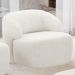 Kit 02 Poltronas Decorativa Fixa Orgânica Para Sala Living Barolo L06 Bouclê Branco - Lyam Decor