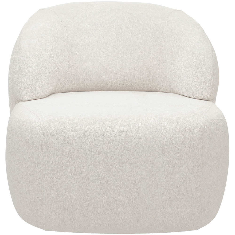 Kit 02 Poltronas Decorativa Fixa Orgânica Para Sala Living Barolo L06 Bouclê Branco - Lyam Decor