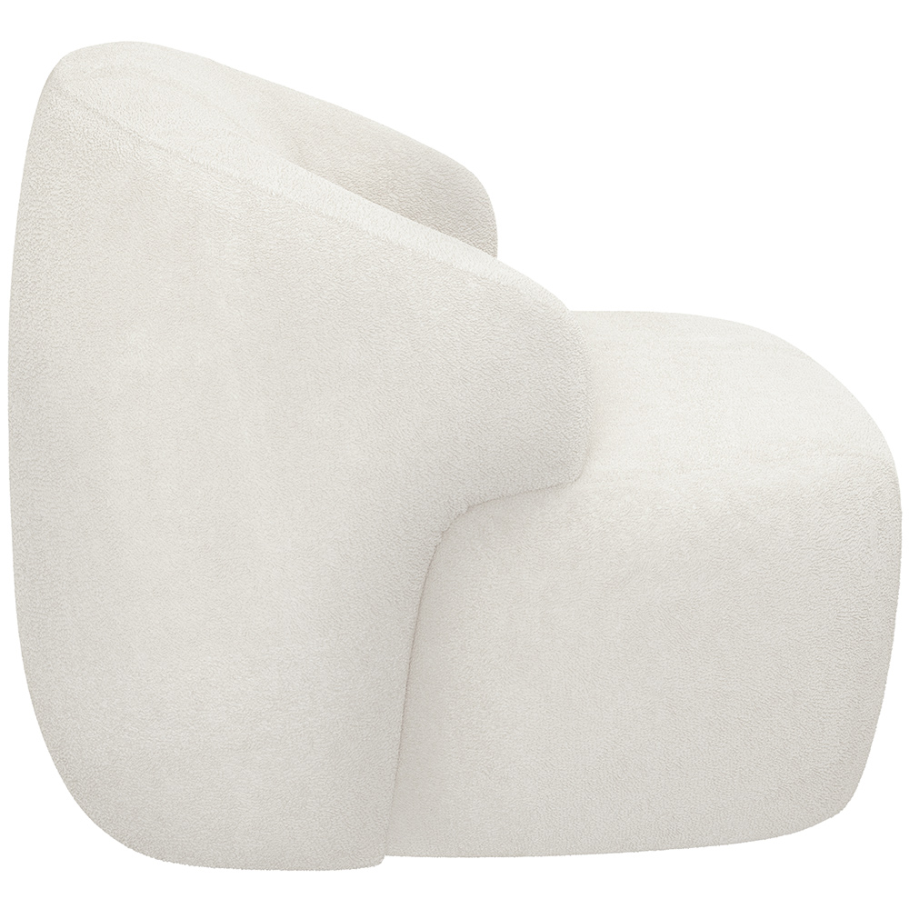 Kit 02 Poltronas Decorativa Fixa Orgânica Para Sala Living Barolo L06 Bouclê Branco - Lyam Decor
