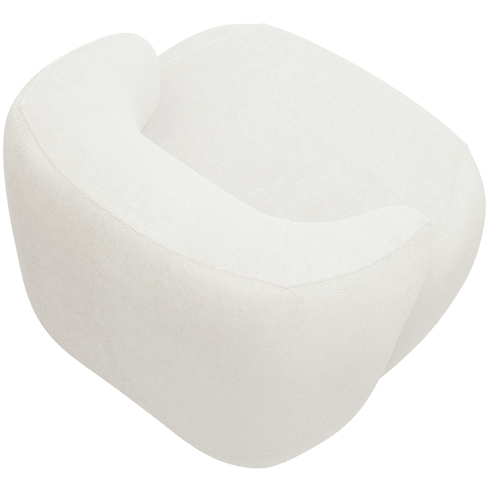 Kit 02 Poltronas Decorativa Fixa Orgânica Para Sala Living Barolo L06 Bouclê Branco - Lyam Decor
