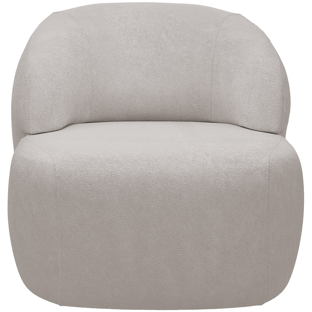 Kit 02 Poltronas Decorativa Fixa Orgânica Para Sala Living Barolo L06 Bouclê Cinza - Lyam Decor