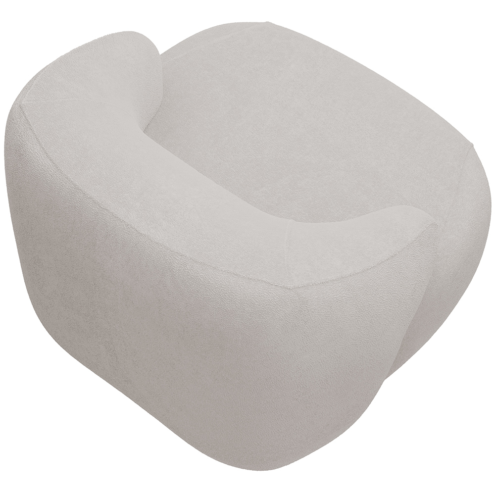 Kit 02 Poltronas Decorativa Fixa Orgânica Para Sala Living Barolo L06 Bouclê Cinza - Lyam Decor