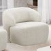 Kit 02 Poltronas Decorativa Fixa Orgânica Para Sala Living Barolo L06 Bouclê Off White - Lyam Decor