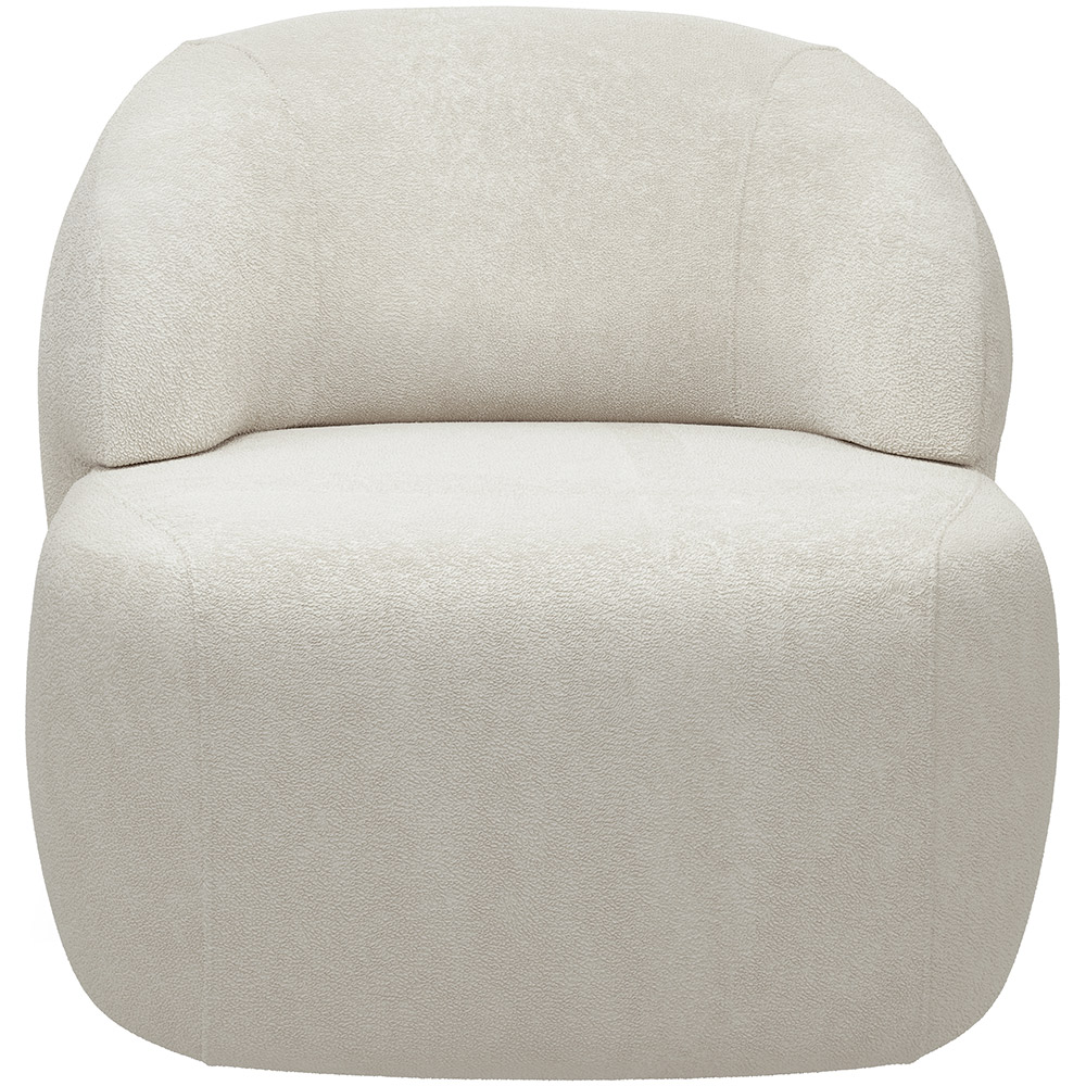 Kit 02 Poltronas Decorativa Fixa Orgânica Para Sala Living Barolo L06 Bouclê Off White - Lyam Decor