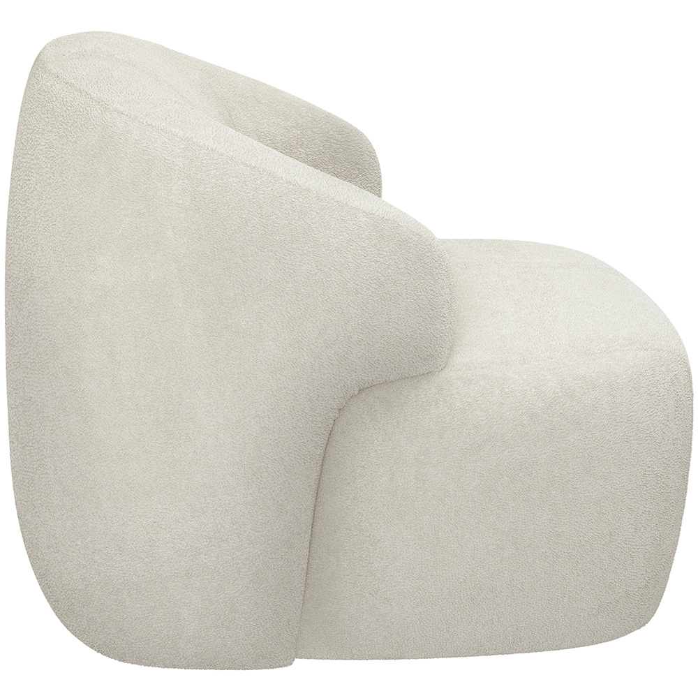 Kit 02 Poltronas Decorativa Fixa Orgânica Para Sala Living Barolo L06 Bouclê Off White - Lyam Decor