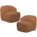 Kit 02 Poltronas Decorativa Fixa Orgânica Para Sala Living Barolo L06 Bouclê Terracota - Lyam Decor