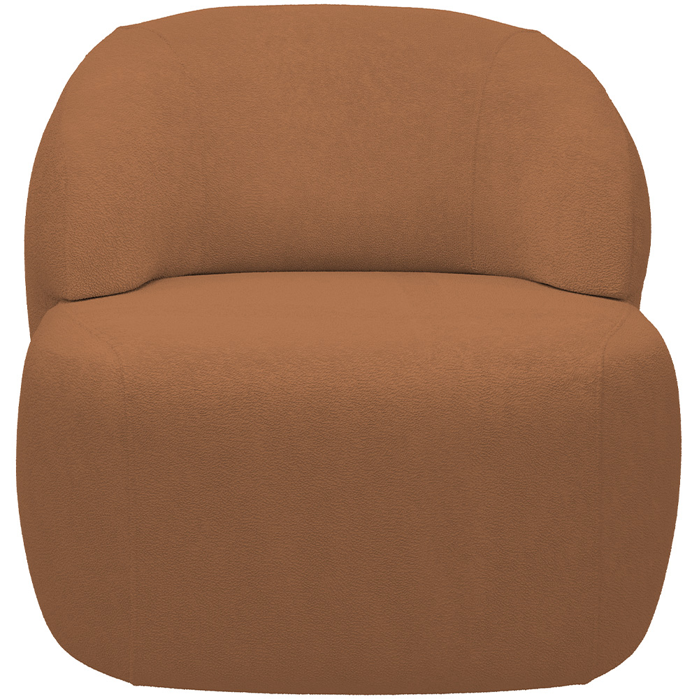 Kit 02 Poltronas Decorativa Fixa Orgânica Para Sala Living Barolo L06 Bouclê Terracota - Lyam Decor