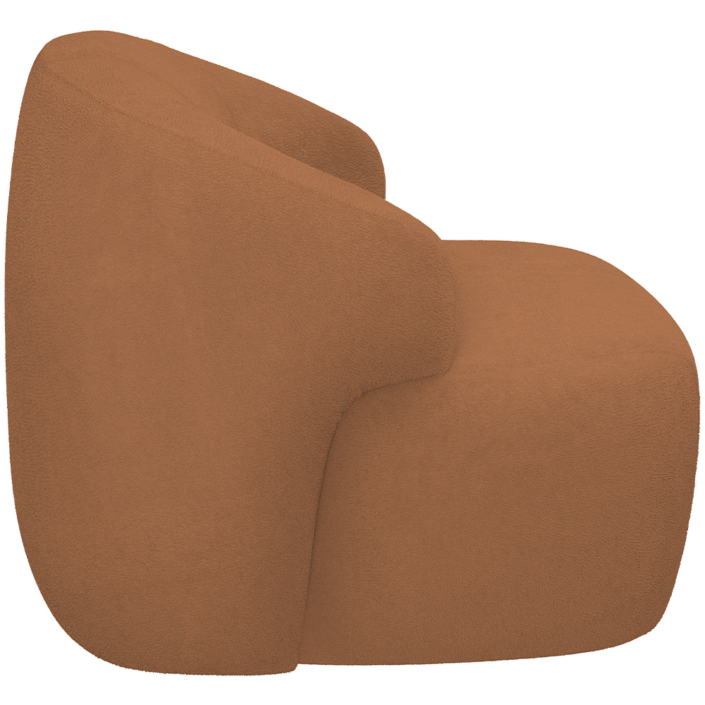 Kit 02 Poltronas Decorativa Fixa Orgânica Para Sala Living Barolo L06 Bouclê Terracota - Lyam Decor