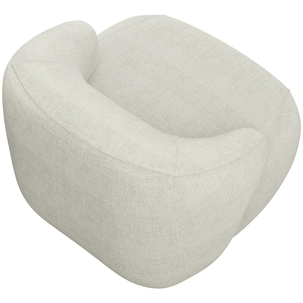Kit 02 Poltronas Decorativa Fixa Orgânica Para Sala Living Barolo L06 Linho Cru - Lyam Decor