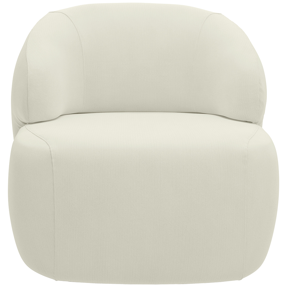 Kit 02 Poltronas Decorativa Fixa Orgânica Para Sala Living Barolo L06 Veludo Bege - Lyam Decor