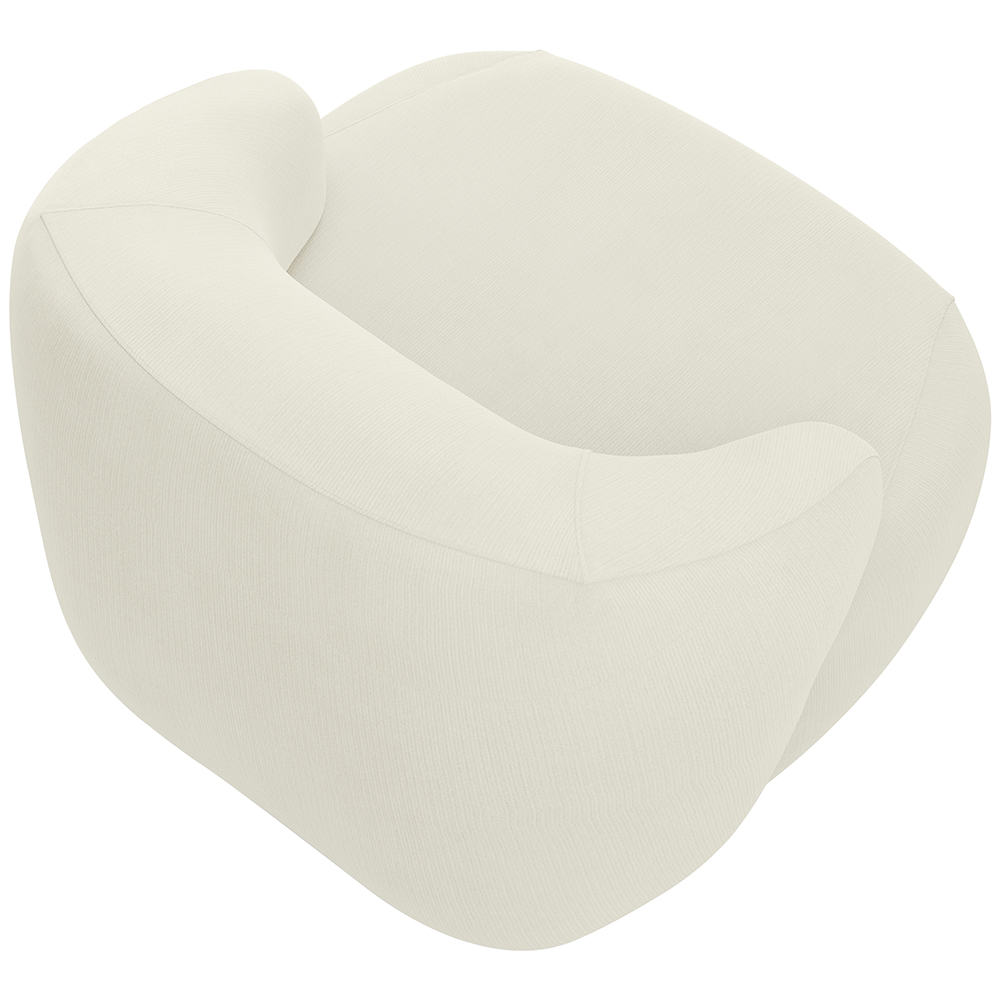 Kit 02 Poltronas Decorativa Fixa Orgânica Para Sala Living Barolo L06 Veludo Bege - Lyam Decor