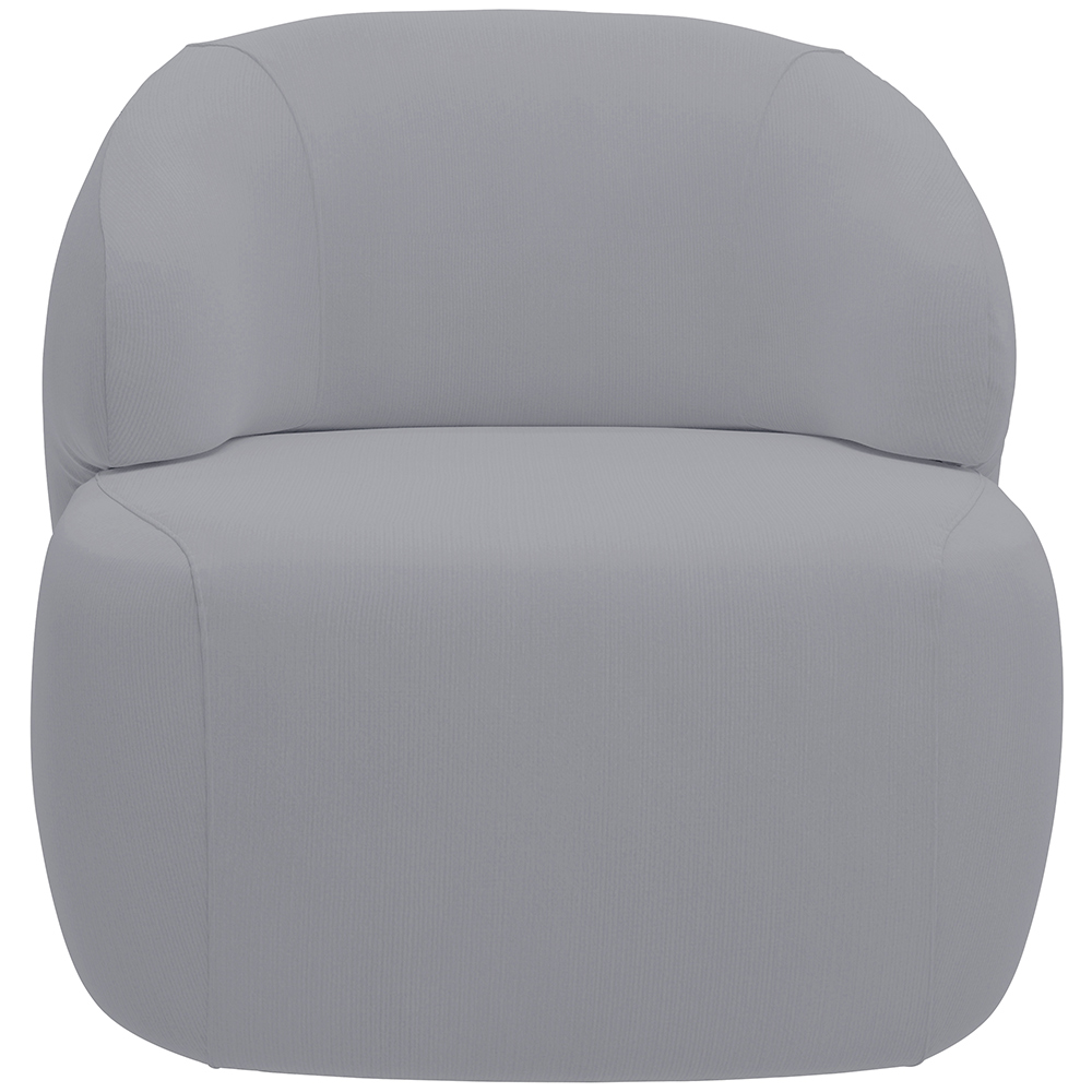 Kit 02 Poltronas Decorativa Fixa Orgânica Para Sala Living Barolo L06 Veludo Cinza - Lyam Decor