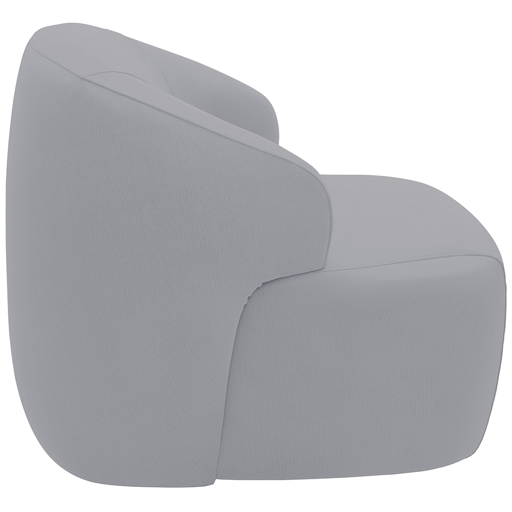 Kit 02 Poltronas Decorativa Fixa Orgânica Para Sala Living Barolo L06 Veludo Cinza - Lyam Decor