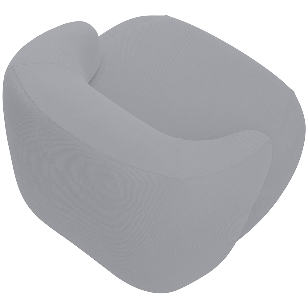 Kit 02 Poltronas Decorativa Fixa Orgânica Para Sala Living Barolo L06 Veludo Cinza - Lyam Decor