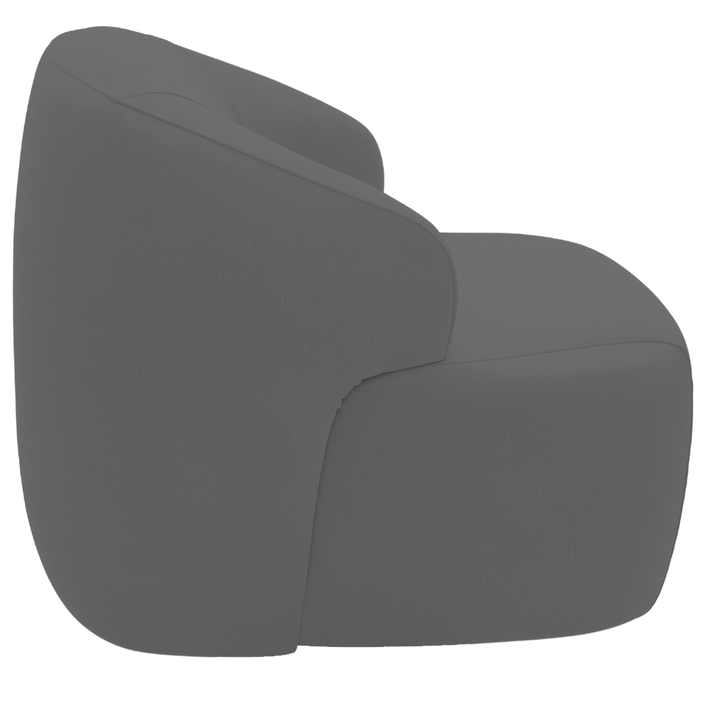 Kit 02 Poltronas Decorativa Fixa Orgânica Para Sala Living Barolo L06 Veludo Grafite - Lyam Decor