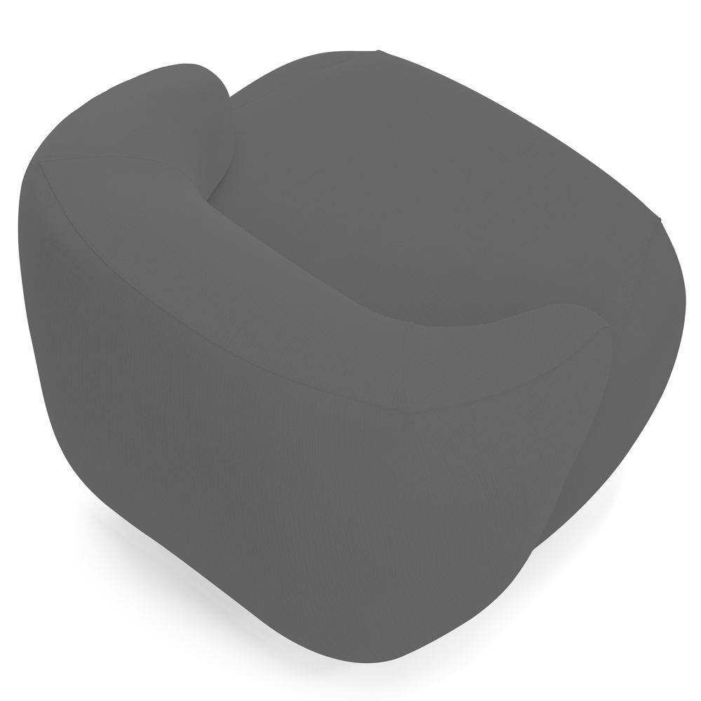 Kit 02 Poltronas Decorativa Fixa Orgânica Para Sala Living Barolo L06 Veludo Grafite - Lyam Decor
