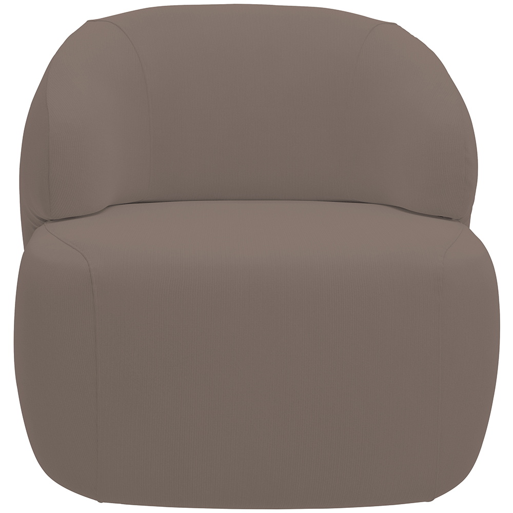 Kit 02 Poltronas Decorativa Fixa Orgânica Para Sala Living Barolo L06 Veludo Marrom - Lyam Decor