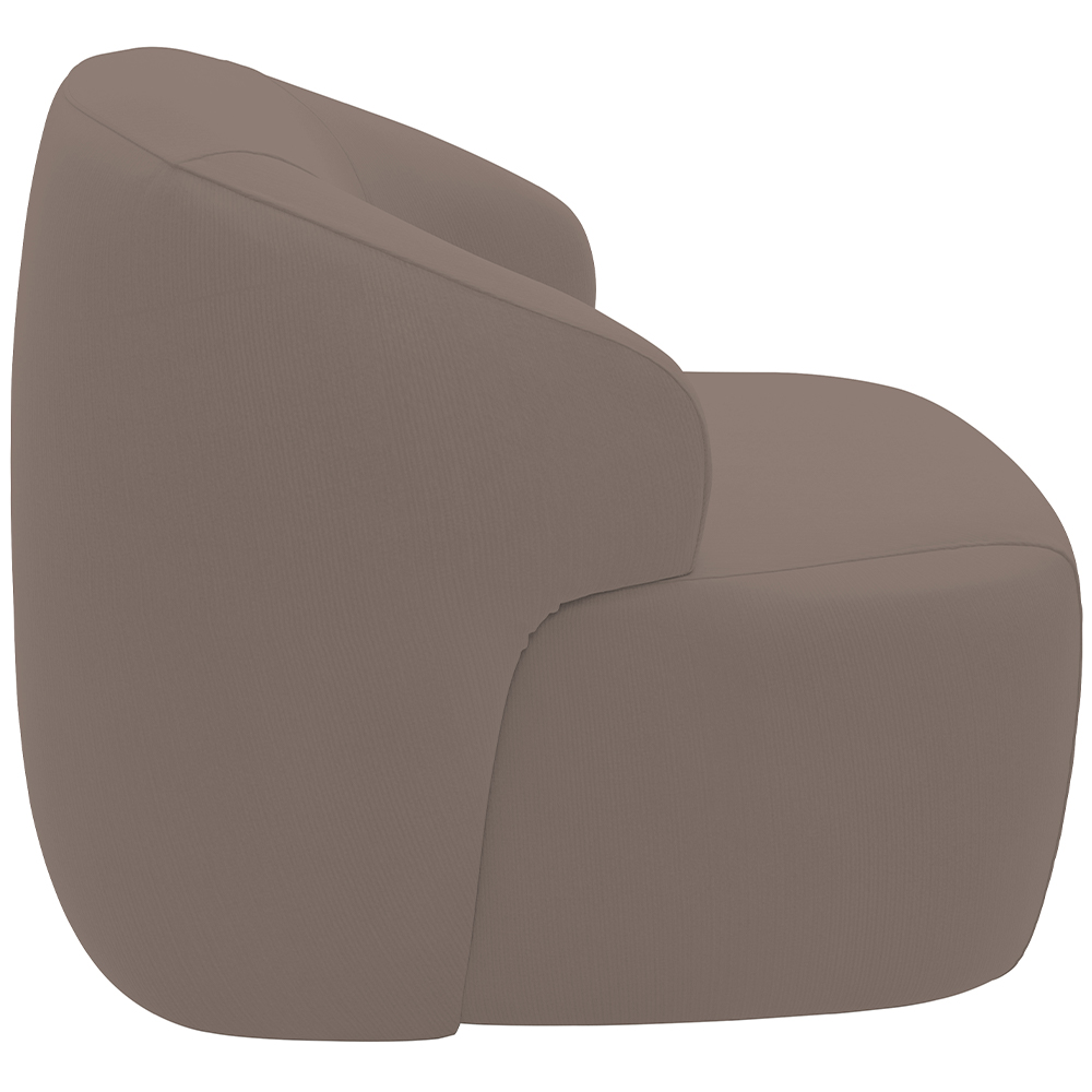 Kit 02 Poltronas Decorativa Fixa Orgânica Para Sala Living Barolo L06 Veludo Marrom - Lyam Decor