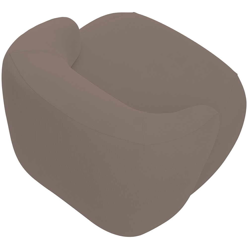 Kit 02 Poltronas Decorativa Fixa Orgânica Para Sala Living Barolo L06 Veludo Marrom - Lyam Decor