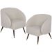 Kit 02 Poltronas Decorativa Fixa Pés Palito Duo New Bronze Agnes D02 Linho Bege B-415 - Lyam Decor