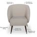 Kit 02 Poltronas Decorativa Fixa Pés Palito Duo New Bronze Agnes D02 Linho Bege B-415 - Lyam Decor