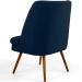 Kit 02 Poltronas Decorativa Fixa Pés Palito Pérsia D02 Veludo Azul Oxford C-304 - Lyam Decor