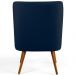 Kit 02 Poltronas Decorativa Fixa Pés Palito Pérsia D02 Veludo Azul Oxford C-304 - Lyam Decor