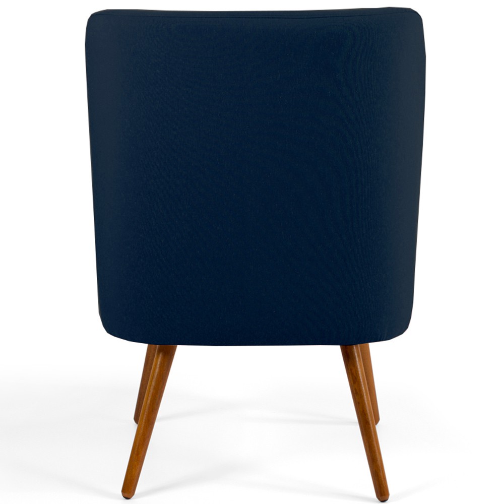 Kit 02 Poltronas Decorativa Fixa Pés Palito Pérsia D02 Veludo Azul Oxford C-304 - Lyam Decor