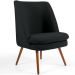 Kit 02 Poltronas Decorativa Fixa Pés Palito Pérsia D02 Veludo Preto C-300 - Lyam Decor