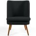 Kit 02 Poltronas Decorativa Fixa Pés Palito Pérsia D02 Veludo Preto C-300 - Lyam Decor