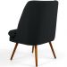 Kit 02 Poltronas Decorativa Fixa Pés Palito Pérsia D02 Veludo Preto C-300 - Lyam Decor