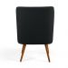 Kit 02 Poltronas Decorativa Fixa Pés Palito Pérsia D02 Veludo Preto C-300 - Lyam Decor