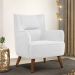 Kit 02 Poltronas Decorativa Fixa Pés de Madeira Isabella D02 Corano Branco C-12 - Lyam Decor
