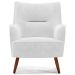 Kit 02 Poltronas Decorativa Fixa Pés de Madeira Isabella D02 Corano Branco C-12 - Lyam Decor