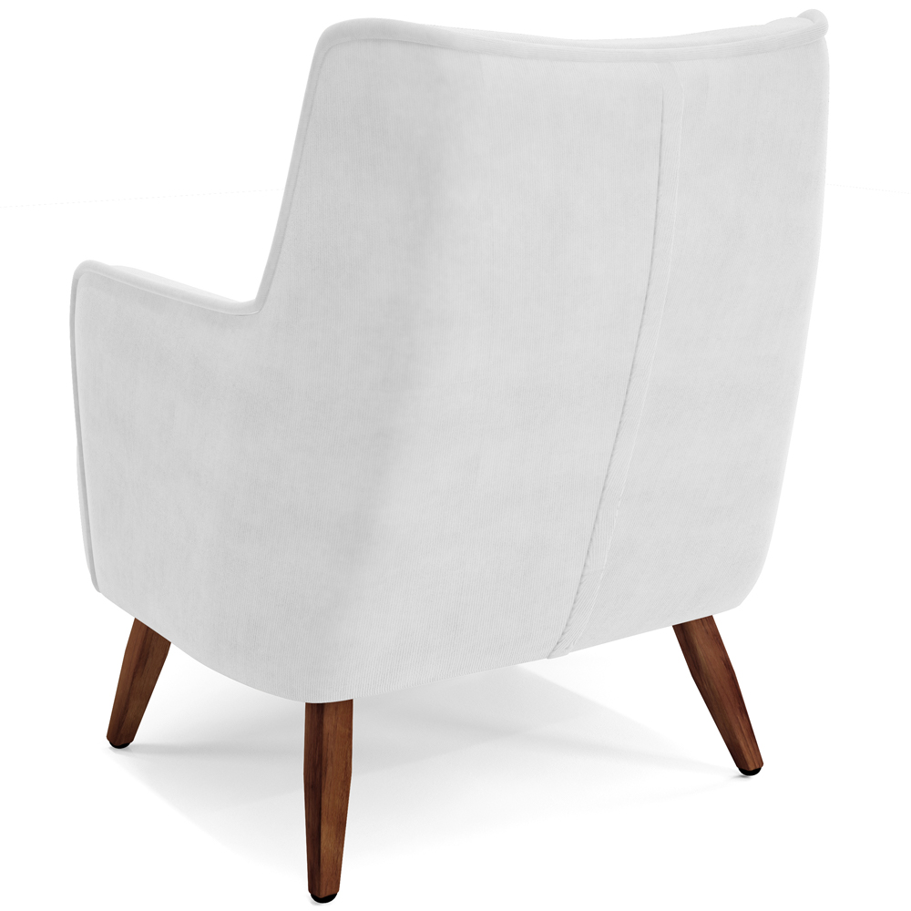 Kit 02 Poltronas Decorativa Fixa Pés de Madeira Isabella D02 Corano Branco C-12 - Lyam Decor