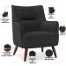 Kit 02 Poltronas Decorativa Fixa Pés de Madeira Isabella D02 Linho Chumbo D-465 - Lyam Decor