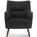 Kit 02 Poltronas Decorativa Fixa Pés de Madeira Isabella D02 Linho Chumbo D-465 - Lyam Decor