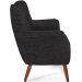 Kit 02 Poltronas Decorativa Fixa Pés de Madeira Isabella D02 Linho Chumbo D-465 - Lyam Decor