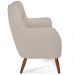 Kit 02 Poltronas Decorativa Fixa Pés de Madeira Isabella D02 Linho Cru C-443 - Lyam Decor