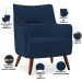 Kit 02 Poltronas Decorativa Fixa Pés de Madeira Isabella D02 Veludo Azul Marinho C-304 - Lyam Decor
