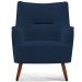 Kit 02 Poltronas Decorativa Fixa Pés de Madeira Isabella D02 Veludo Azul Marinho C-304 - Lyam Decor