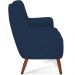 Kit 02 Poltronas Decorativa Fixa Pés de Madeira Isabella D02 Veludo Azul Marinho C-304 - Lyam Decor