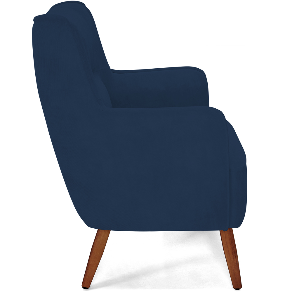 Kit 02 Poltronas Decorativa Fixa Pés de Madeira Isabella D02 Veludo Azul Marinho C-304 - Lyam Decor