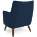 Kit 02 Poltronas Decorativa Fixa Pés de Madeira Isabella D02 Veludo Azul Marinho C-304 - Lyam Decor