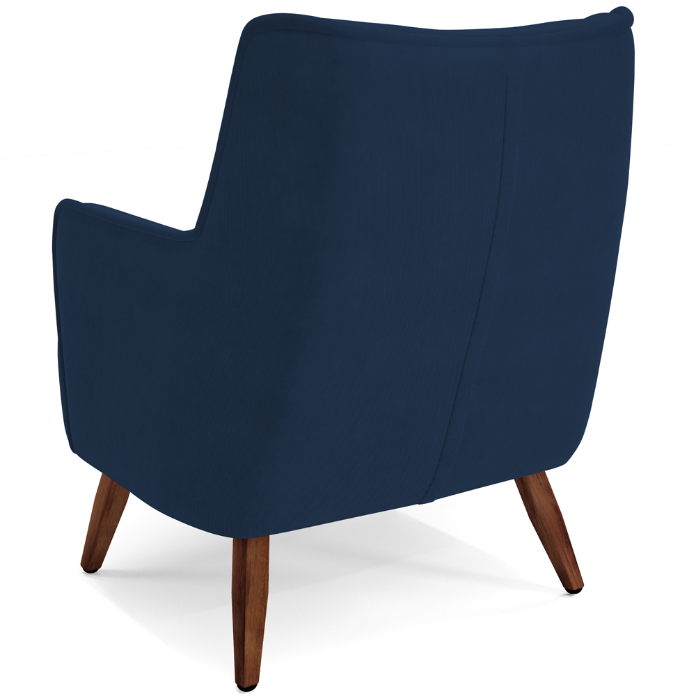 Kit 02 Poltronas Decorativa Fixa Pés de Madeira Isabella D02 Veludo Azul Marinho C-304 - Lyam Decor