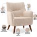 Kit 02 Poltronas Decorativa Fixa Pés de Madeira Isabella D02 Veludo Bege C-309 - Lyam Decor