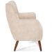 Kit 02 Poltronas Decorativa Fixa Pés de Madeira Isabella D02 Veludo Bege C-309 - Lyam Decor