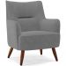 Kit 02 Poltronas Decorativa Fixa Pés de Madeira Isabella D02 Veludo Cinza C-317 - Lyam Decor